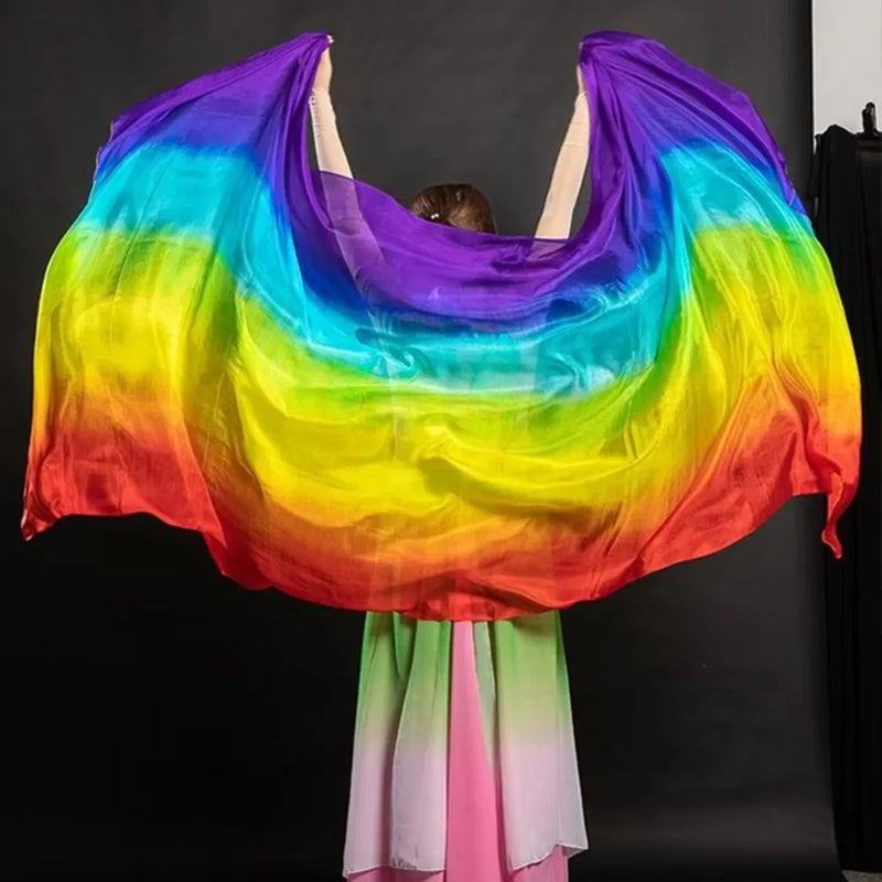 Belly Dance Veils Light Texture Gradient Color Veil Shawls 250cmx120cm Latin Belly Dance Shawls Costumes Accessories