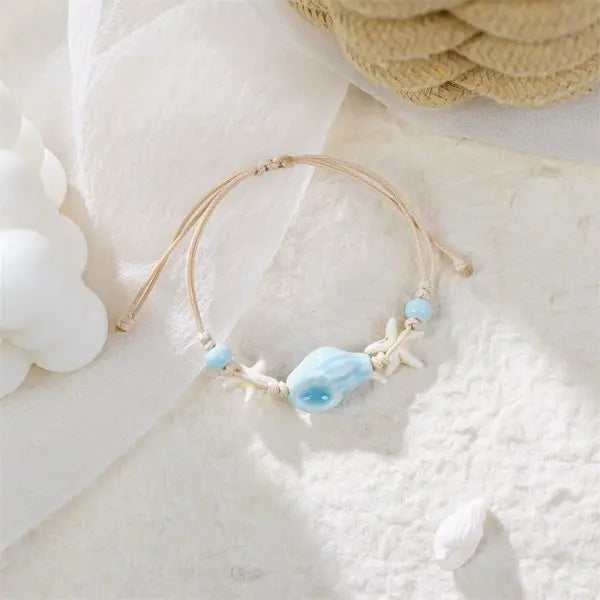 Bohemia Shell Conch Starfish Bracelet for Women Handmade Adjustable Rope Summer Beach Party Jewelry - Visuel 18 | SAMAG