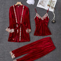 New Velour Pajama Suit Women Robe Nightgown Set Sleepwear | SAMAG