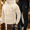 Soft Comfortable Fabric Men's Autumn Winter Casual Two - Piece Hoodie Sweatshirt Long Pants Suit with - View 4 | SAMAG