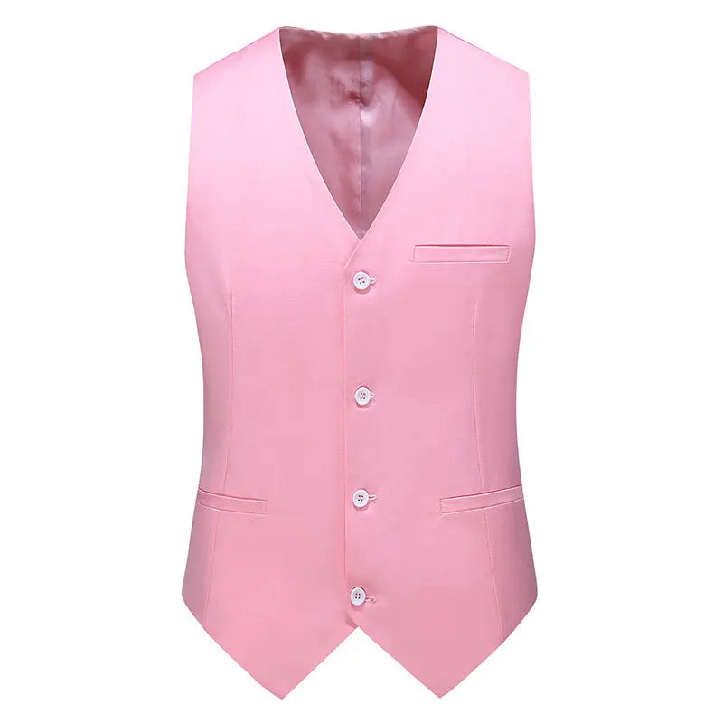 Vest Mens Fashion Casual High Quality Solid Color Slim Large Size Business Office Waistcoat Men Groom Wedding Dress Suit Vests