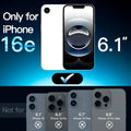 For iPhone 16e Screen Protector Tempered Glass Crystal Mica 9H HD Clear Transparent High Aluminum Anti Scratch