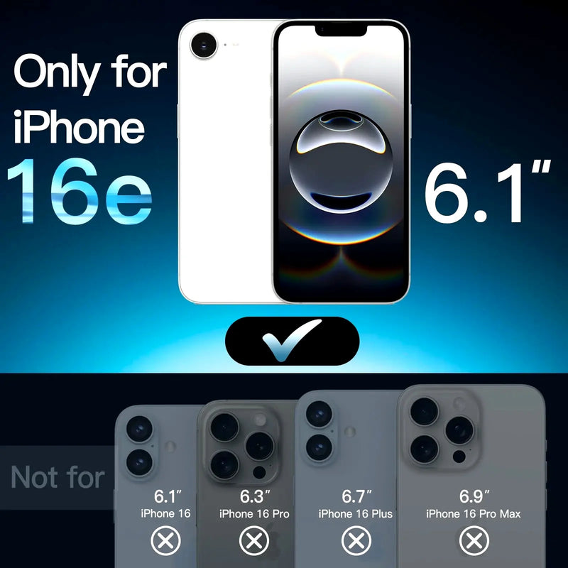 For iPhone 16e Screen Protector Tempered Glass Crystal Mica 9H HD Clear Transparent High Aluminum Anti Scratch