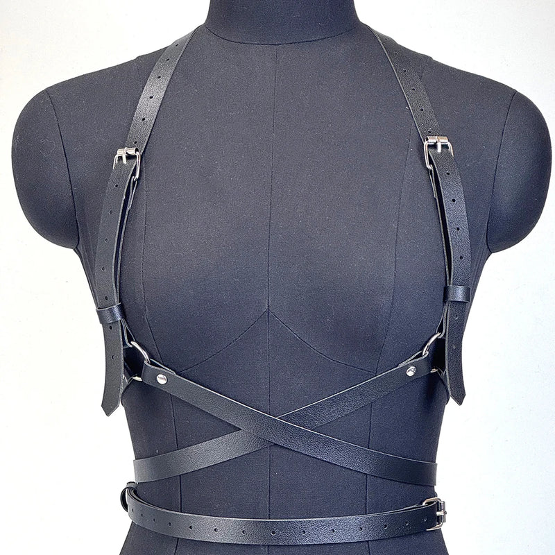 Women Punk Belt Fashion PU Leather Waist Belt Female Street Style Decoration Suspenders for Women Gothic Clothing Accessories