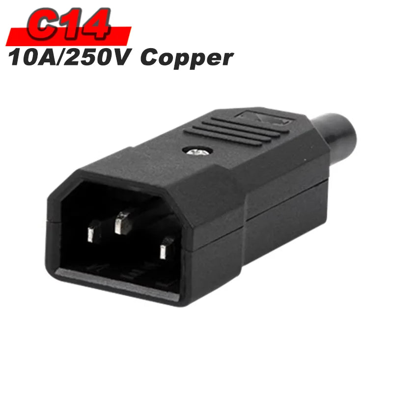 IEC 320 C13 C14 AC Inlet Power Plug Socket 250V 10A Fuse Red Lamp Rocker Switch Rewirable 3Pin Electrical Male Female Connector