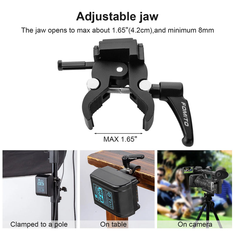 FOMITO V-Mount Battery Mounting Plate Supper Clamp Metal V-Lock Battery Plate for Sony Camera Battery Power Supply