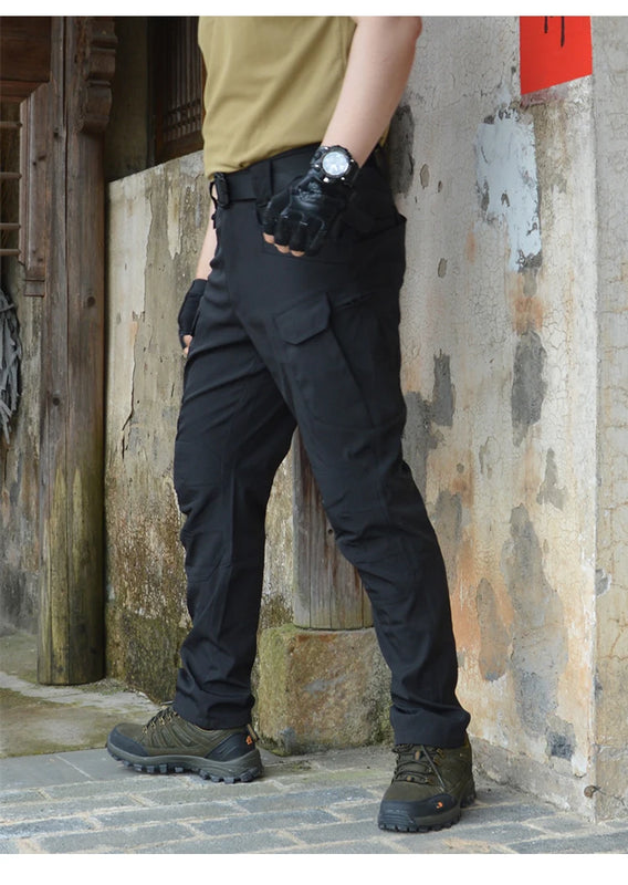 Cargo Pants Hiking Men Outdoor Waterproof Multi-pocket Tactical Trousers Camping Spring Autumn Combat Rip-Stop Work Pant