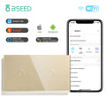 BSEED WIFI Double Light Switches 2/4/6 Gang 1/2/3 Way Wireless Touch Sensor Wall Switches Google Alexa Smart Life App Control