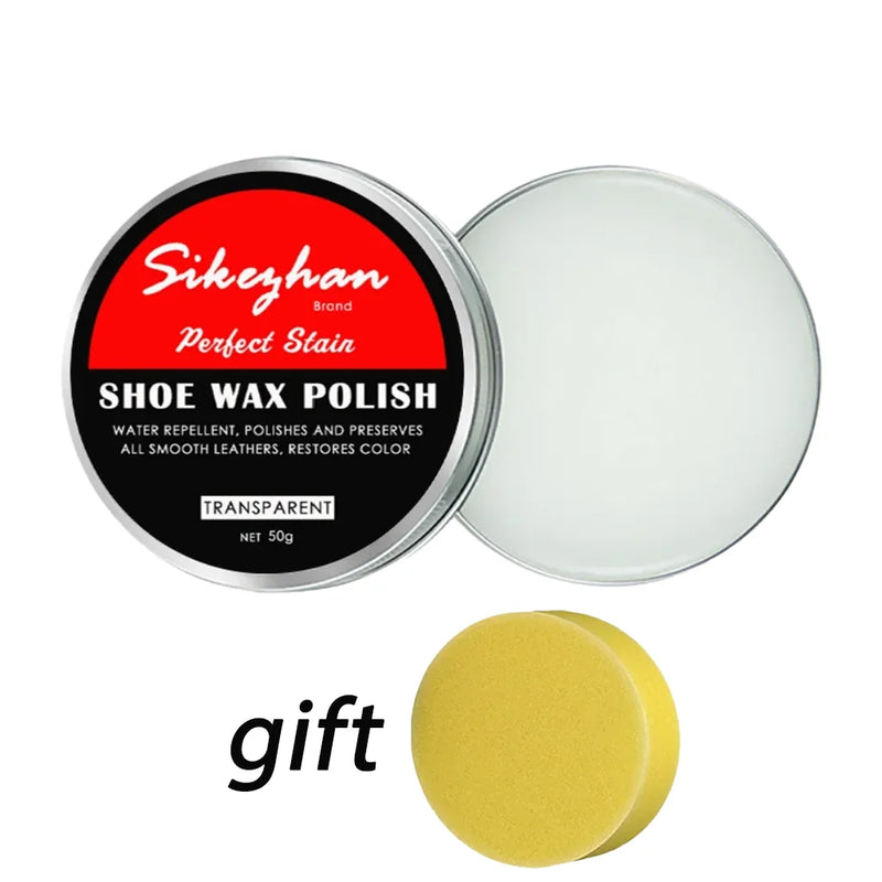 Colorless Odorless Mink Leather Shoe Conditioner, Nourishing Anti-Crack Waterproof Shine with Applicator Sponge
