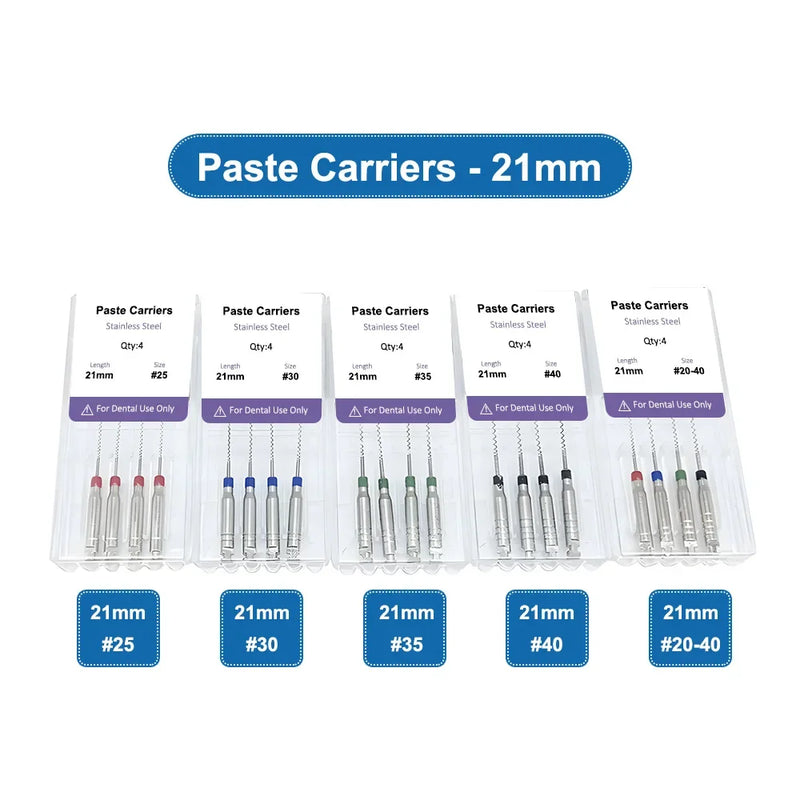 40Pcs Dental Rotary Paste Carriers Lentulo 25mm #25-40 Dental Stainless Steel Endodontics Root Canal Files Dentistry Instruments