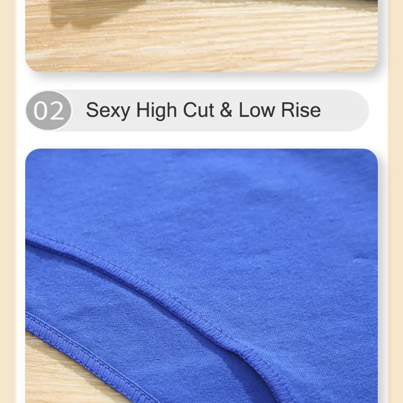 6pcs Cotton Women's Lingerie M-XXL Solid Seamless Panties Sexy Breathable Low-Waist Briefs Female Soft Comfortable Underpants