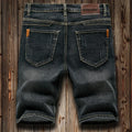 Summer Shorts Jeans Men Denim Pants Stretch Dark Blue | SAMAG