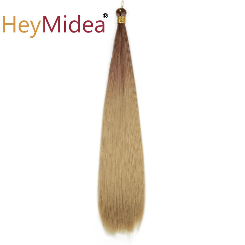 22-28Inch Straight Pony Hair Bundles Crochet Braids Hair Silky Colorful Synthetic Braiding Hair Ombre Synthetic Hair For Women