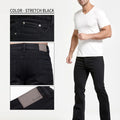 Mens Winter Stretch Denim Jeans Thicken Warm Pants Slim Slightly Flare Trousers Boot Cut Fit Polar Fleece Jeans