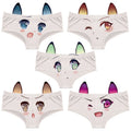 Qisin Cartoon Cotton Girlys Underwear Sexy Comfortable Low Waist Seamless Panties Cat Ears Kawaii Student Briefs Lingerie