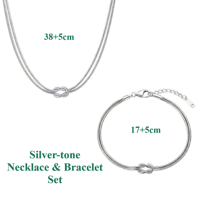 Infinity Love Knot Stainless Steel Bracelets Snake Chain Elegant Friendship Couples Bangles For Women Bridesmaid Jewelry Gifts