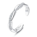 Fansilver S925 Sterling Silver Toe Rings for Women Adjustable White Gold Plated Flower Cz Snake Twist - Visuel 13 | SAMAG