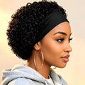 Headband Short Pixie Cut Wigs Human Hair for Women Curly Wigs Water Wave Bazilian Hair Full Machine Made Cap for Daily Wear