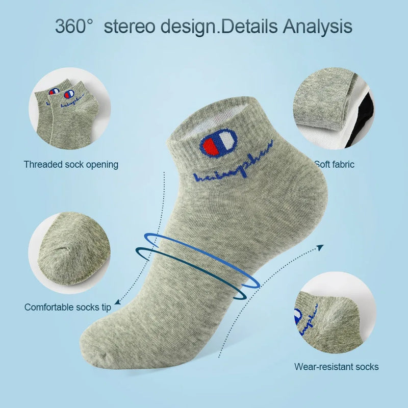 5 Pairs Socks Men Summer Ankle Running Cotton Breathable | SAMAG