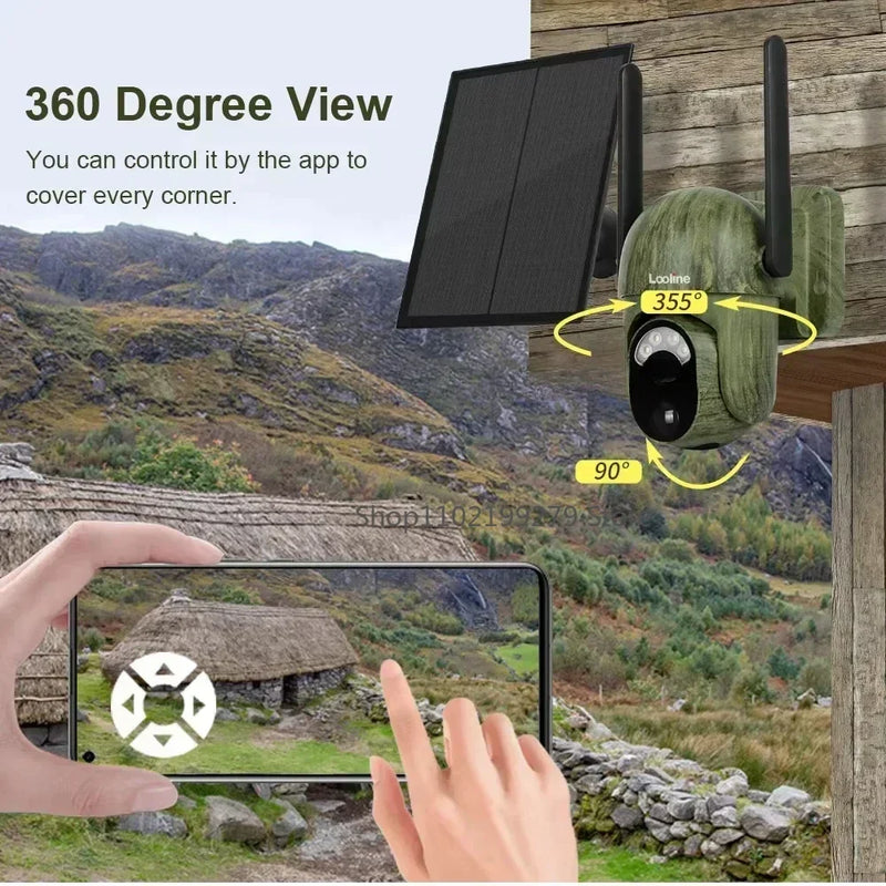 4MP 4G/WIFI Solar Security Camera Wireless Outdoor WiFi Human/Animal Detection 2-Way Talk IP66 Waterproof Wildlife Solar Camera