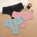 3Pcs/set Women Cotton Lace Panties Floral Intimate Underwear Trendy Patchwork Lace Briefs Female Soft Underpants Lingerie S-XL