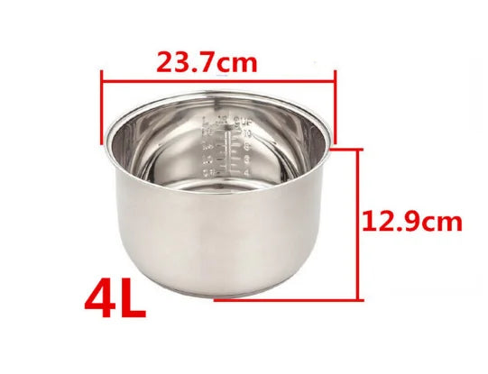Rice Cooker Liner General Food Stainless Steel Uncoated Thickened 2L3L4L5L6L8L Rice Cooker Inner Pot