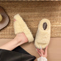 Winter New Simple Style Round Toe Women's Cotton Slippers 2026 Fashion Solid Color Open Toe Thick Soled Casual Women Shoes