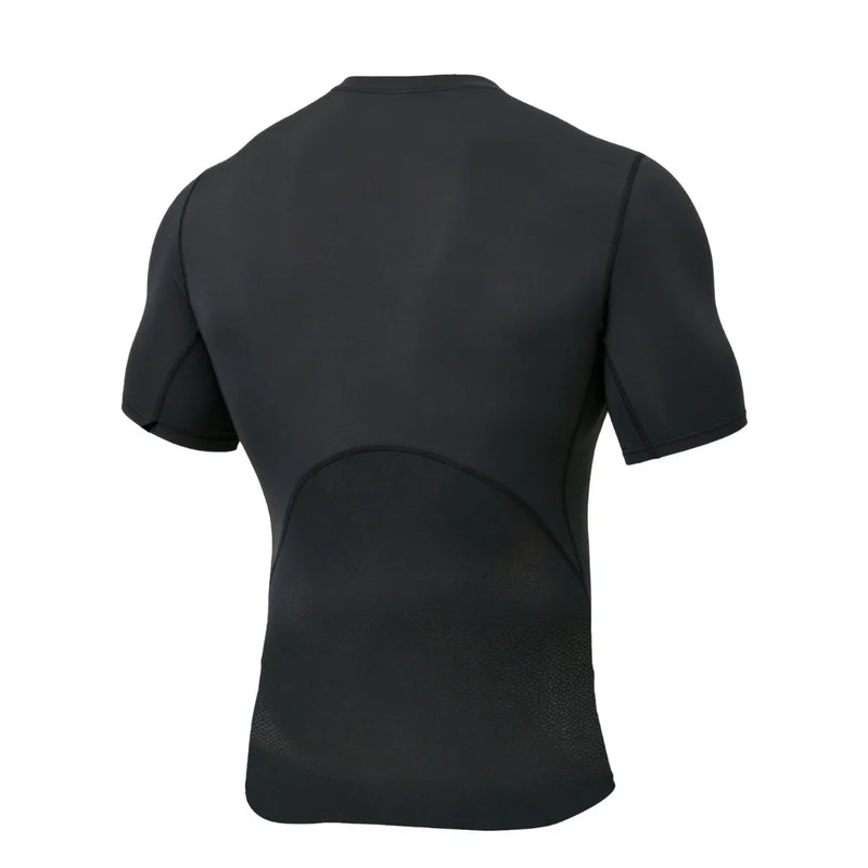 Men's High Elastic Quick Dry Slim Compression T-Shirt, Breathable Mesh Back, Body Shaping Fitness Workout Top