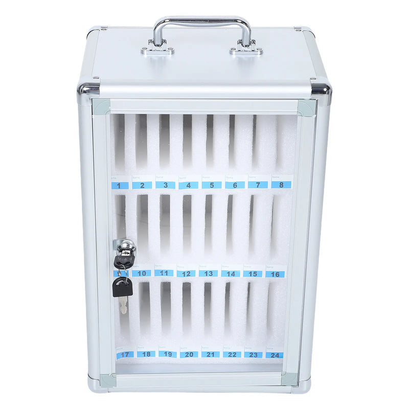 24 - Slot Metal Phone Jail Storage Cabinet Lockable Cell Box for Classroom Office Wall Mounted Portable - View 3 | SAMAG