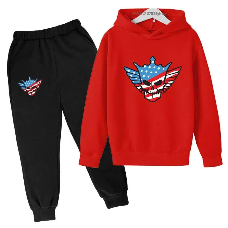 Kids Autumn Spring Fashion Cody WWE Pullover Hoodie+Pants | SAMAG