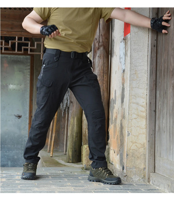 Cargo Pants Hiking Men Outdoor Waterproof Multi-pocket Tactical Trousers Camping Spring Autumn Combat Rip-Stop Work Pant