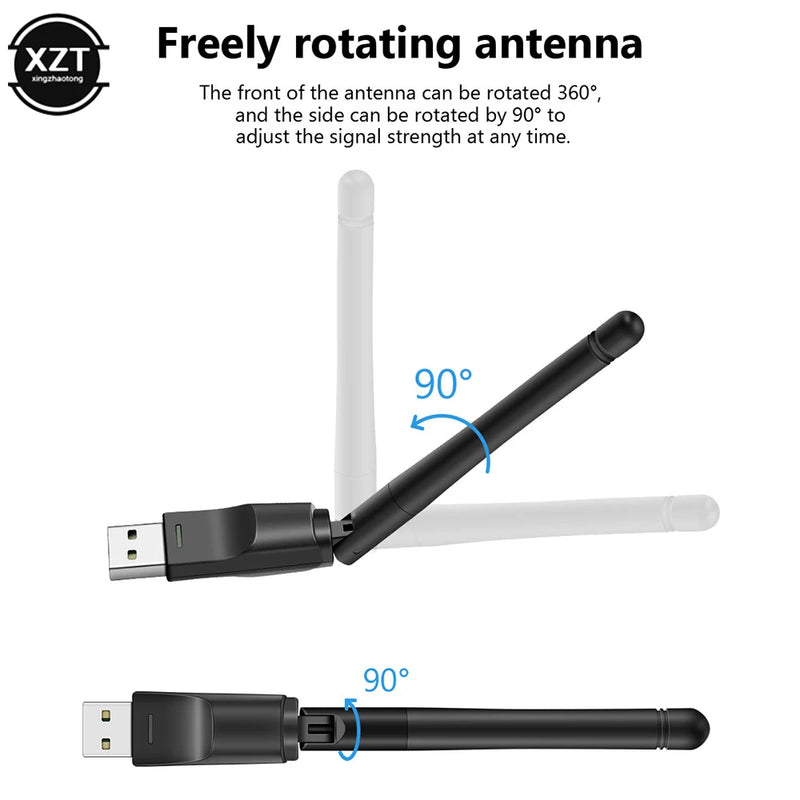 150Mbps Wireless Network Card Mini USB Wifi Adapter Desktop Laptop Receiver MTK7601/RTL8188 - Visuel 5 | SAMAG