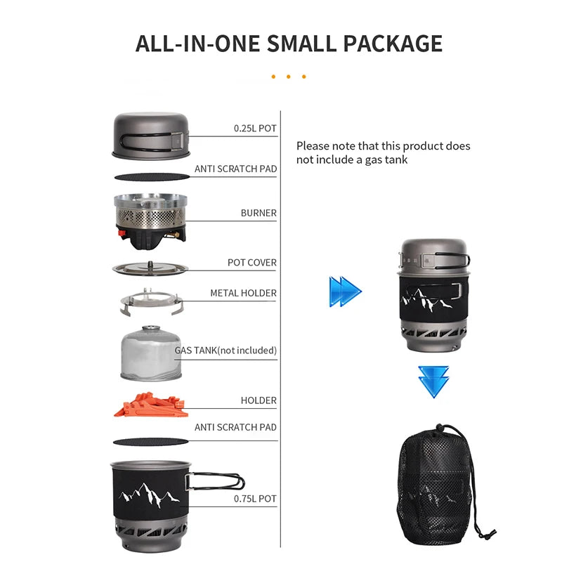Camping Cooking Set Stove Pot Pan Cookware Outdoor | SAMAG