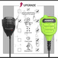ABBREE AR-850 Speaker Mic Walkie Talkie Volume Adjustable IP54 Waterproof Compatible With Baofeng UV-5R UV-39 BF-888S Ham Radio