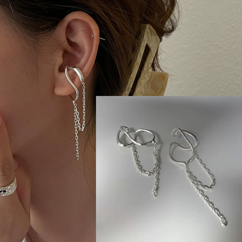 VENTFILLE 925 Sterling Silver CZ Star Moon Asymmetric Hoop Earrings for Women Girls Gold Silver Color Party Jewelry Gifts