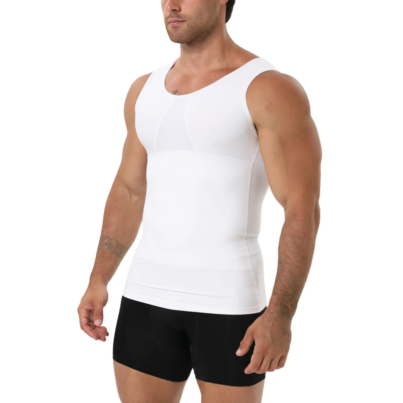 Men Shapewear Vest Triangle Mesh Chest Breathable Compression Tank Top Summer Slim Fit Body Shaper Sports Casual Daily Undershir