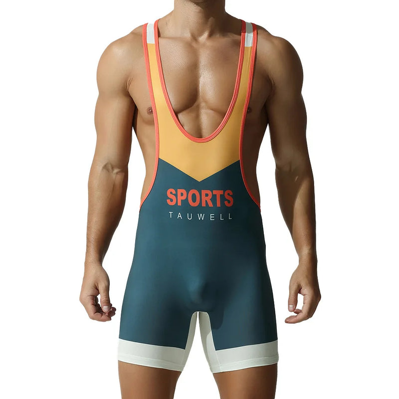 Men's Bodysuit Undershirt Gym Sports Vest Boxers Wrestling Singlets Bodybuilding Jumpsuits Cycling Running Fitness Clothing