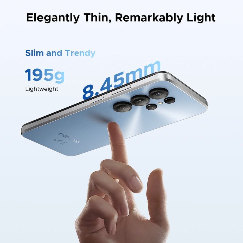 DOOGEE Note56 X PRO Mobile Phone 8.45mm Slim Body 6150mAh Battery Gemini Al Assistant Widevine L1 Android 16 Smartphone NFC