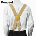 Deepeel Fashion 5cm Wide Adult Men's Suspenders 4 Clips Strap Adjust Elastic Men Braces Harness Man Suit Pants Belt Accessories
