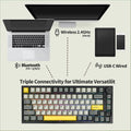 Ajazz AK820 Pro 75% Gasket-mounted Wired/Bluetooth 5.1/2.4G Wireless Mechanical Keyboard with TFT Screen for Win/Mac