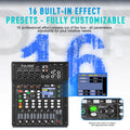 Fuluode 8-Channel Bluetooth Audio Mixer 4-Band EQ  Portable Sound Mixing Console USB Interface Live Recording Studio Karaoke