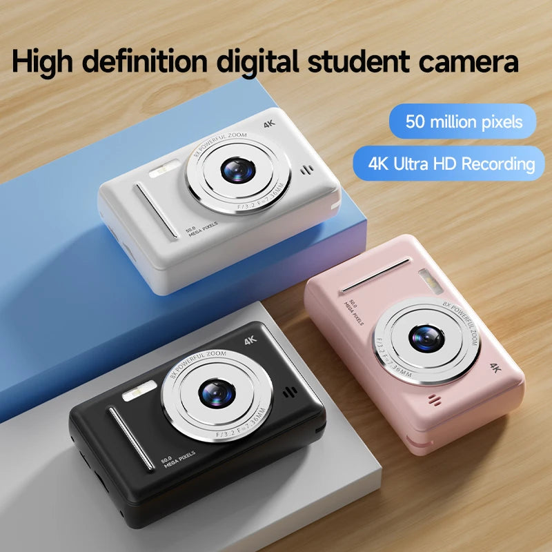 4K Digital Camera Dual Camera Flash 50 Million Hd Pixel Pixel Retro Ccd Portable Card Entry-level Camera Auto Focus