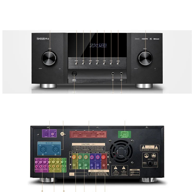 1600W High-power 5.1 Amplifier DTS Decoding HD Lossless 5.1 Home Theater Audio Set Home Surround Floor Passive Speaker Bass