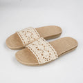 SHAJI Summer Women's Linen Slippers Home; Women's lightweight Indoor Non-Slip Shoes; Thick Sole Beach Slides; Bohemian Style