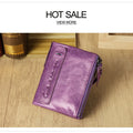 CONTACT'S Fashion Genuine Leather Women Wallet Bifold Card Holder Coin Purse Small Women's Purse Money Clip Men Pocket Wallets