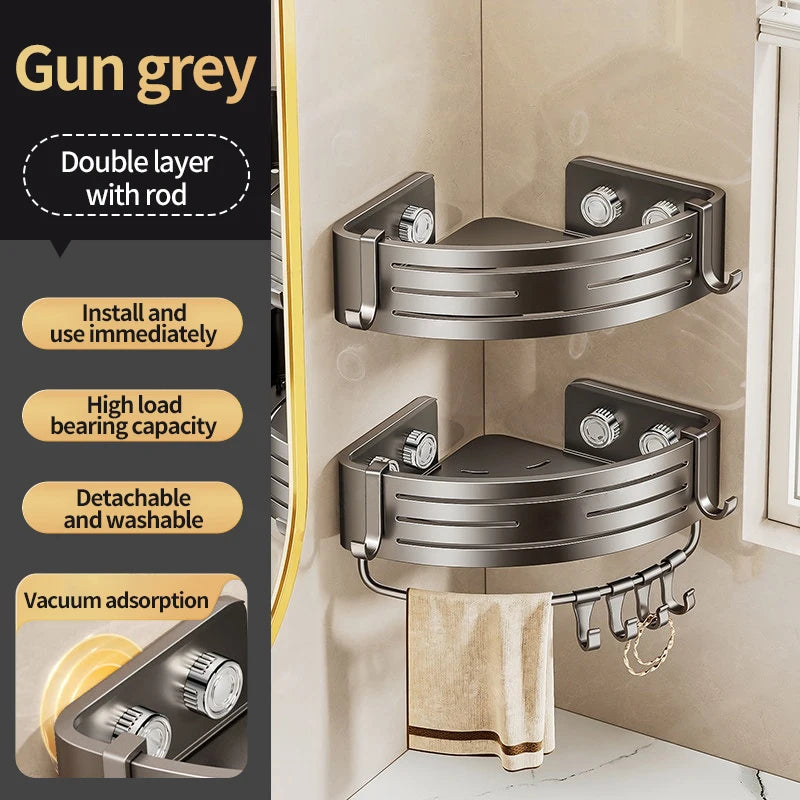 Tick on Suction Cup No - Drill Bathroom Corner Shelf for Shampoo Tissue Storage - View 12 | SAMAG