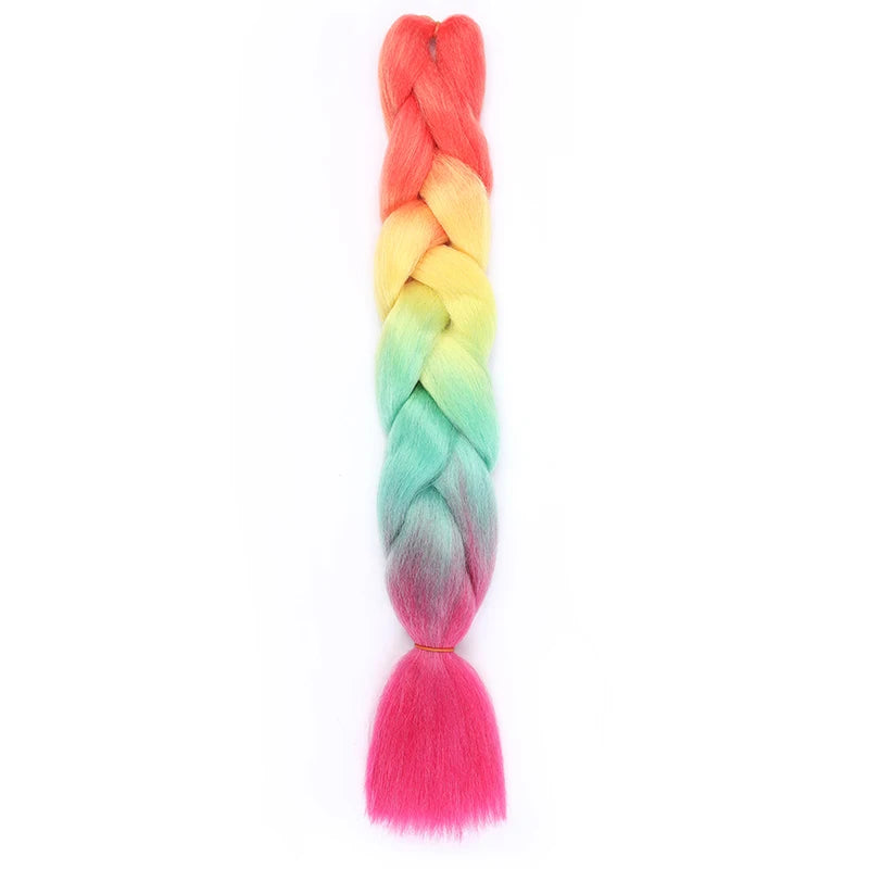 24 Inches DIY Jumbo Braiding Hair Synthetic Hair Extensions Afro Ombre Crochet Braid Hair Wholesale For Women