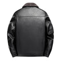 Add Fleece and Thickening Winter Dad Leather Jacket for Middle-aged Grandpa Fur Collar Middle-aged Men's Coat for Warmth
