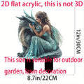 Dragon and Beautiful Fairy Garden Pile Outdoor Lawn Potted Plant Decorative Pot Ornament Beautification Props
