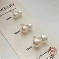 Senlissi- Wholesale Natural White 8-14mm Freshwater White Pearl and 925 Sterling Silver Stud Earrings for Women One Pair